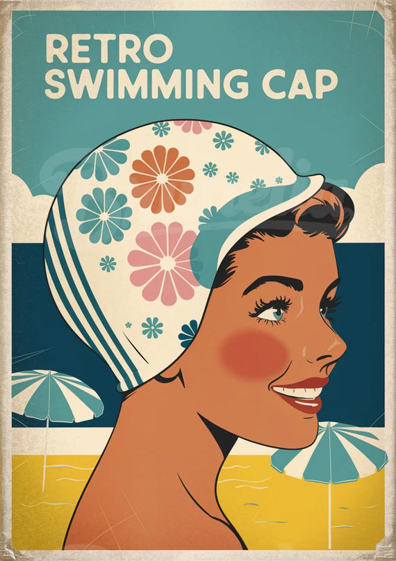 Affiche bonnet de bain rétro