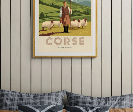 Affiche vintage berger corse