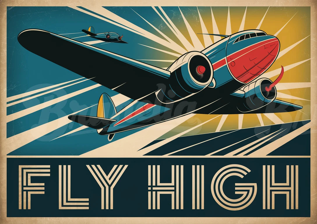 affiche vintage essor aérien