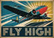 Affiche Art Déco Fly High années 1930 Avion