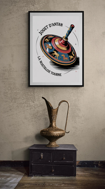 Affiche toupie décorée vintage