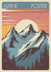 Affiche Paysage Alpin Coucher de Soleil Rétro