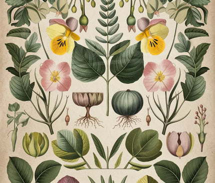 Pack Botanique — 4 affiches A4 · Sélection 4 — pack d'affiches vintage Brunelia