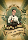 Affiche pharmacien remède vintage art déco