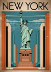 Affiche Statue de Liberté style Art déco New York