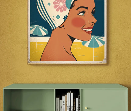 Affiche bonnet de bain rétro