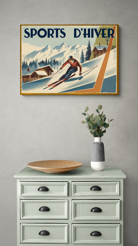 Affiche vintage sports d’hiver