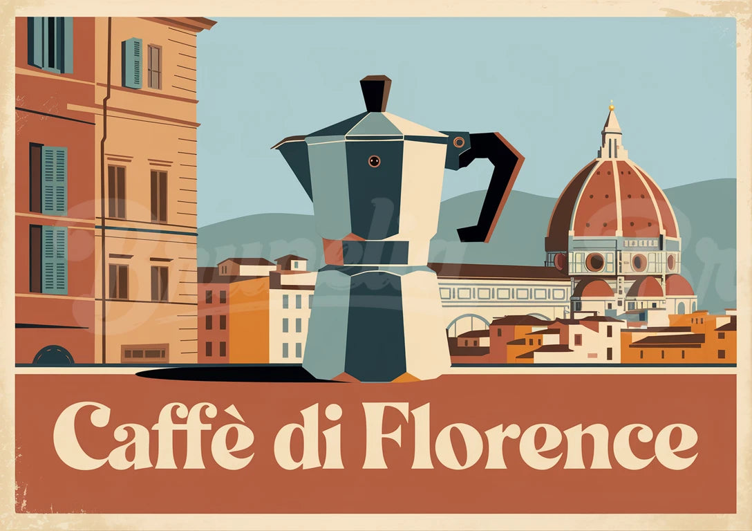 Affiche café italien vintage Florence