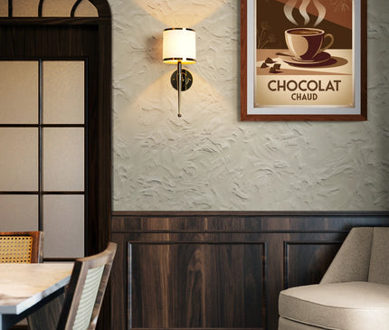 Affiche chocolat chaud fumant vintage