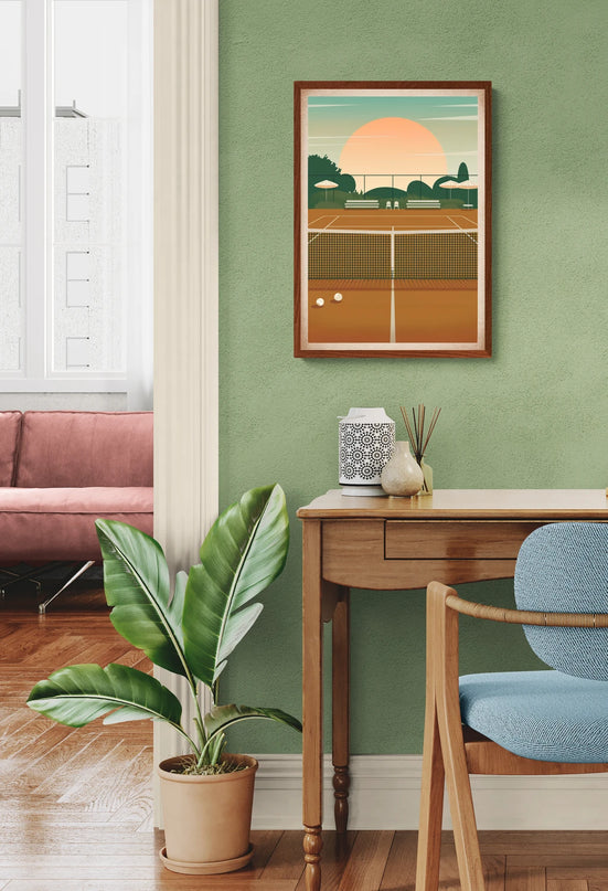 Affiche vintage filet de tennis
