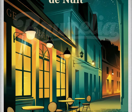 Affiche terrasses café rétro