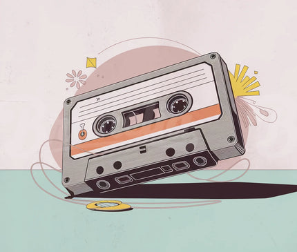 Affiche cassette audio vintage