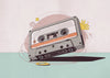 Affiche cassette audio rétro années 80