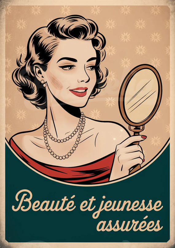 Affiche publicité crème beauté rétro
