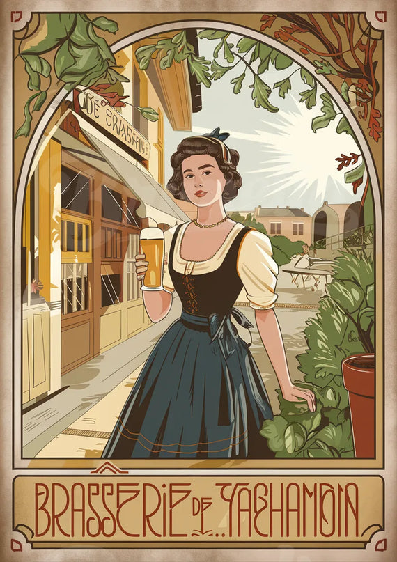 Affiche ambiance brasserie vintage