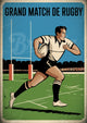 Affiche Grand Match de Rugby Joueur Stade Vintage