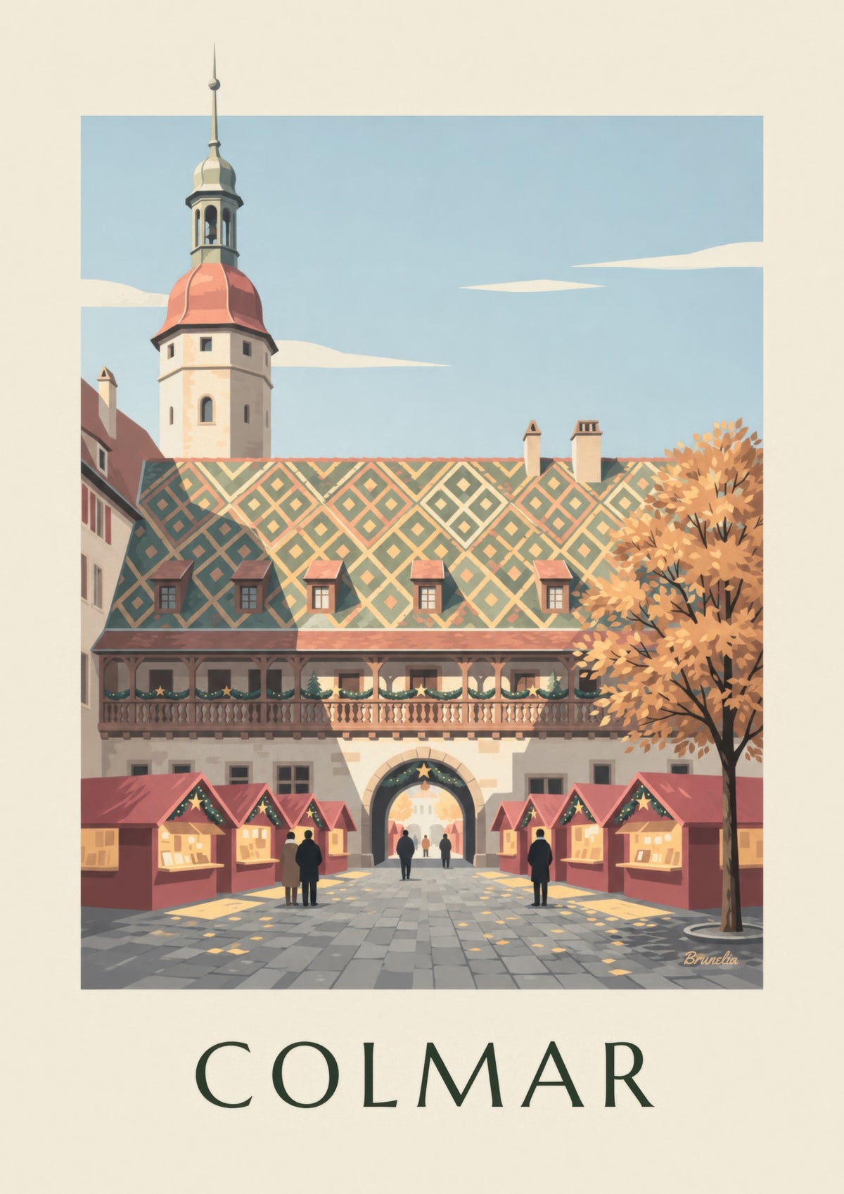 Affiche marché de Noël de Colmar au Koïfhus