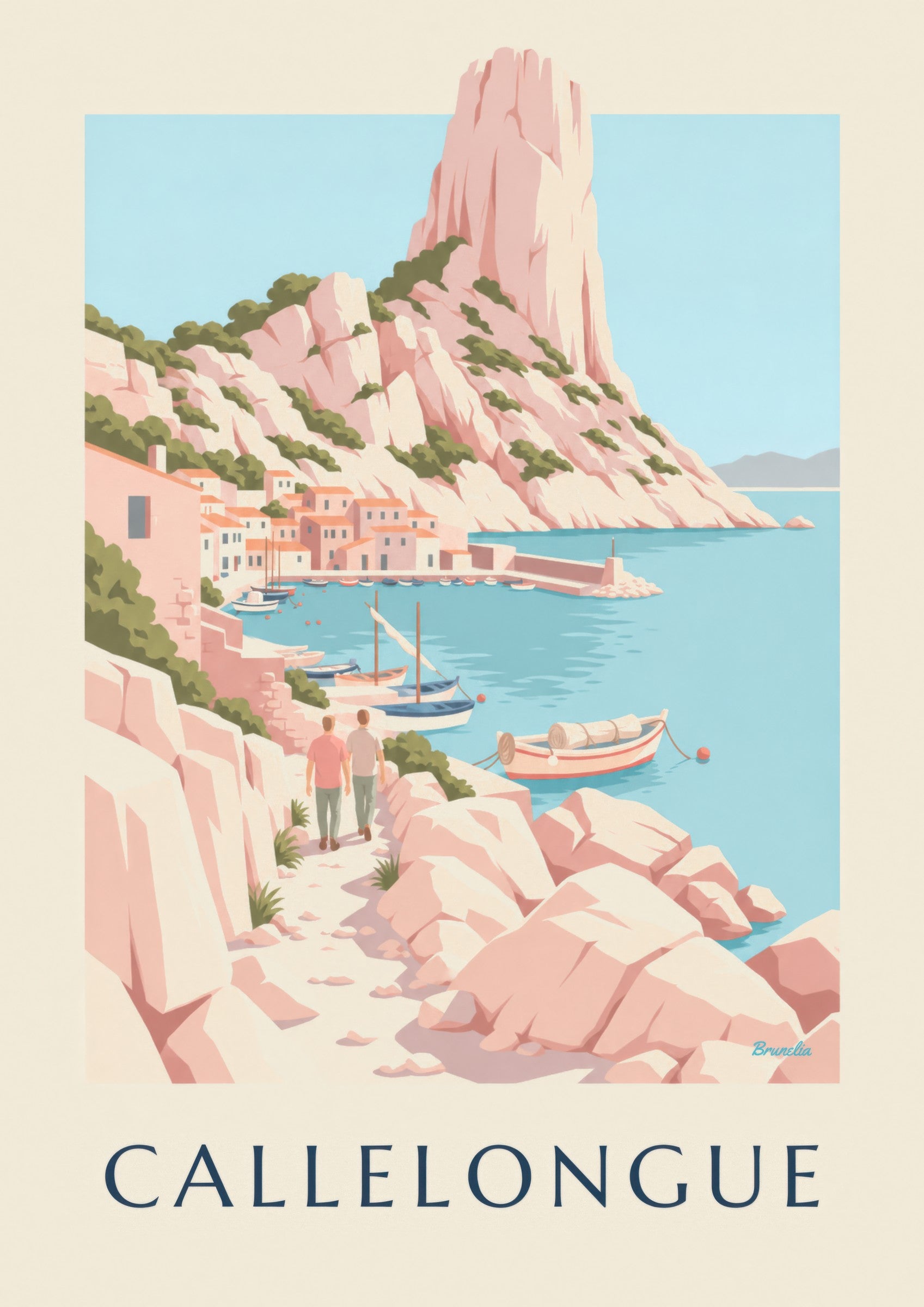 Affiche Callelongue, petit port des calanques : détail en gros plan