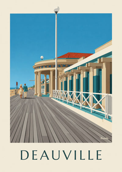 Affiche Deauville les Planches et les Bains pompéiens : l'affiche entière