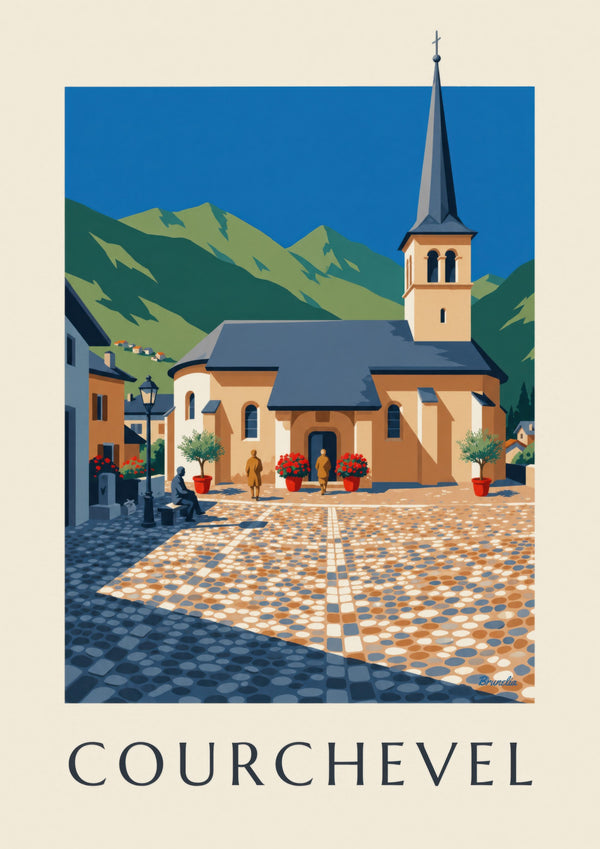 Poster Courchevel, igreja de Saint-Bon