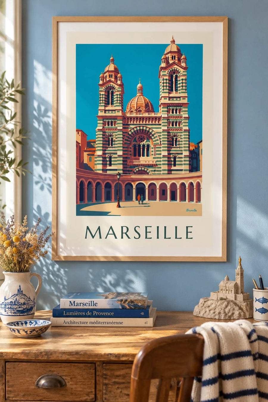 Affiche cathédrale de la Major à Marseille : encadrée au mur