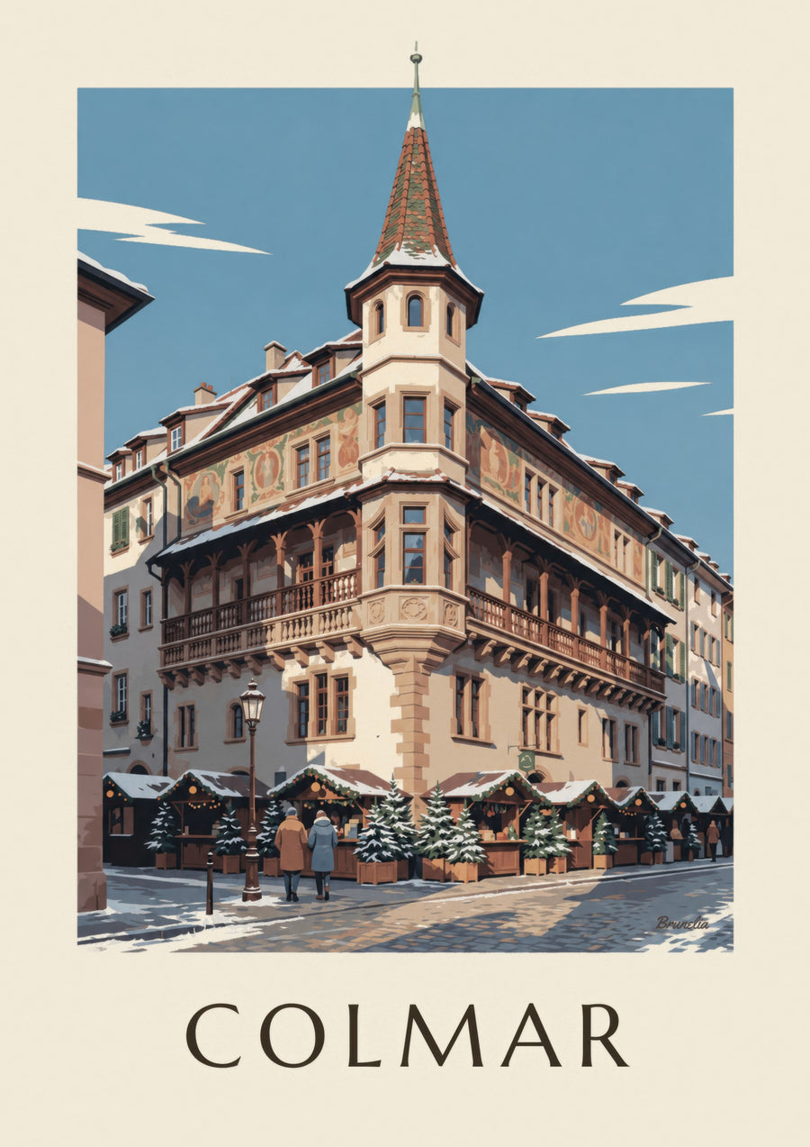 Affiche Maison Pfister à Colmar à Noël