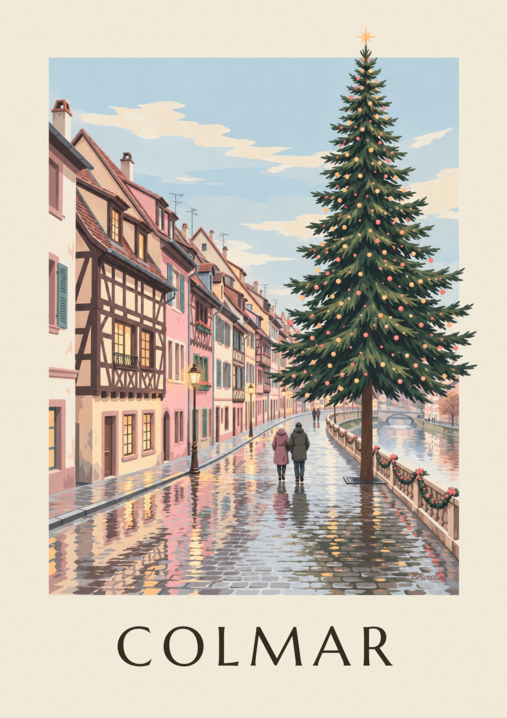 Affiche Quai de la Poissonnerie à Colmar : détail en gros plan