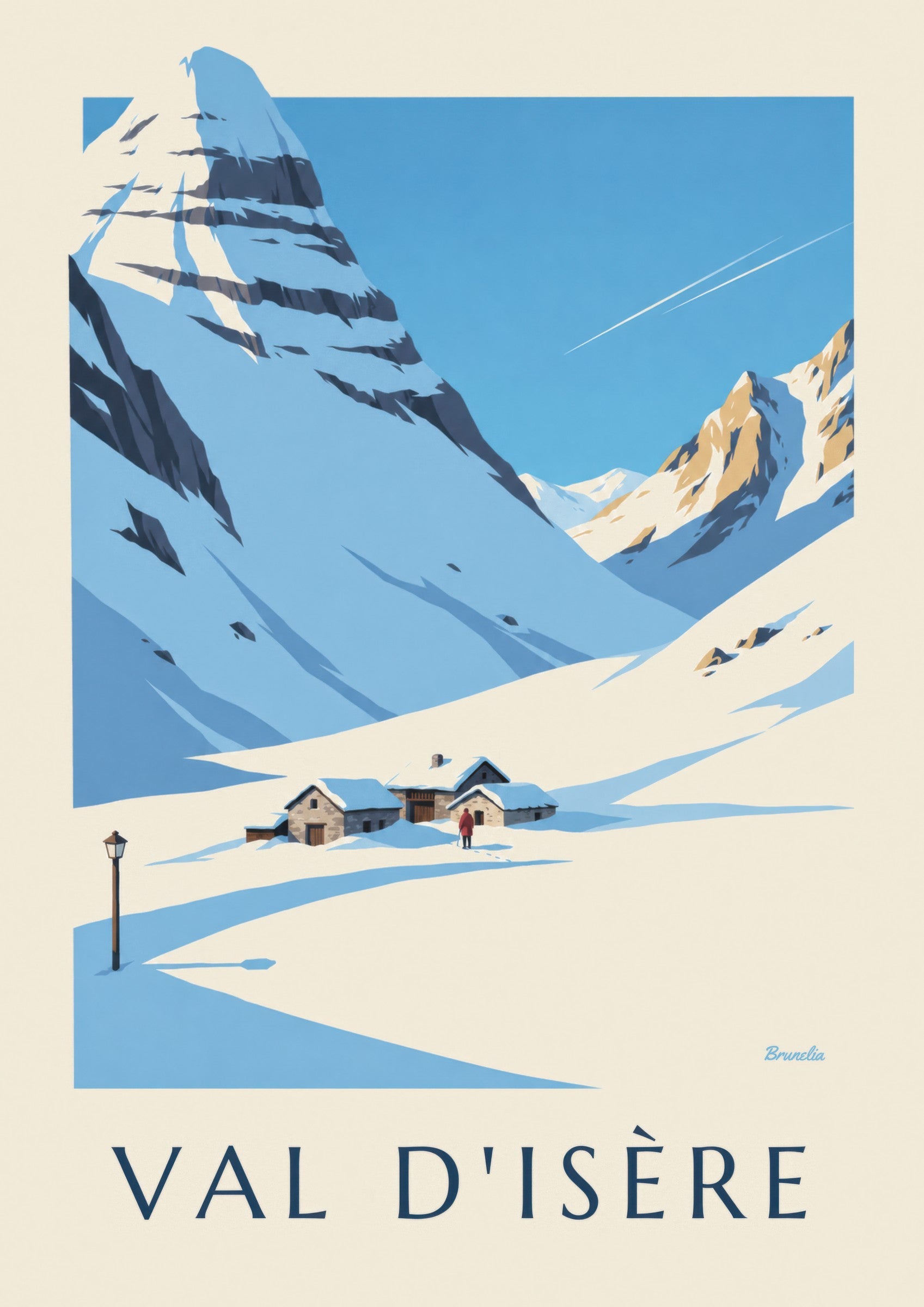 Affiche Val d’Isère, Le Manchet sous la neige : détail en gros plan