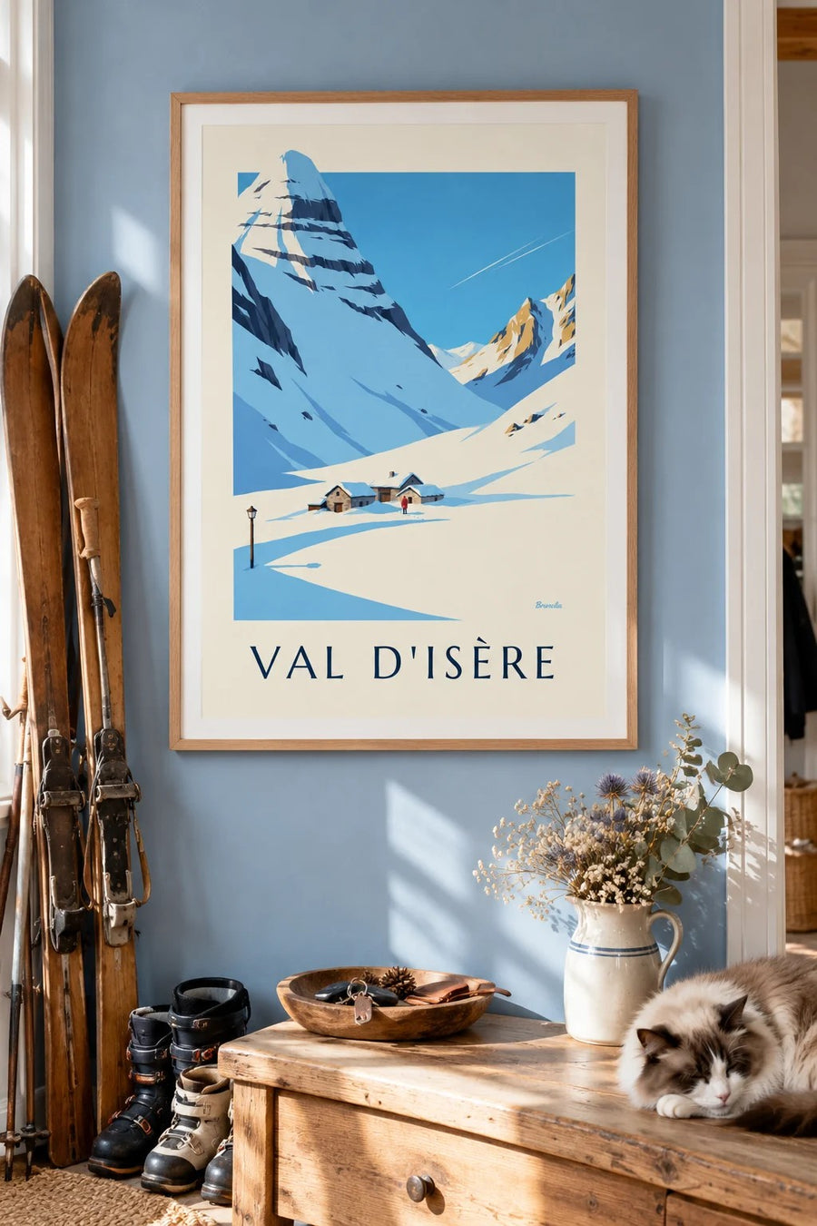 Affiche Val d’Isère, Le Manchet sous la neige : encadrée au mur