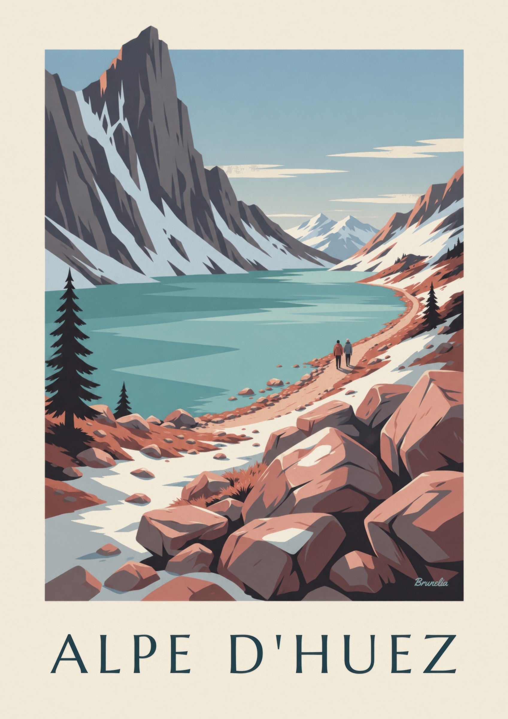 Affiche Lac Blanc dans les Grandes Rousses : détail en gros plan