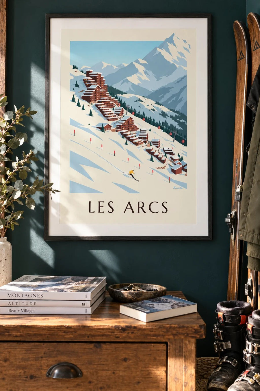 Affiche Les Arcs, Arc 2000 en gradins : encadrée au mur