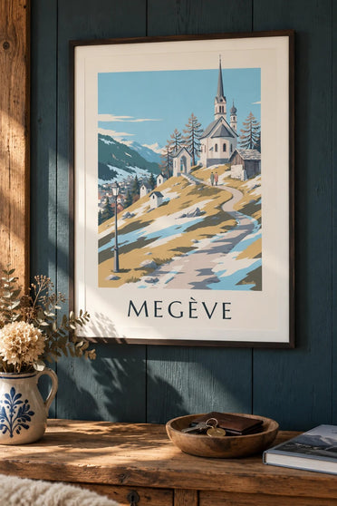 Affiche Megève, chapelles du Calvaire : encadrée au mur