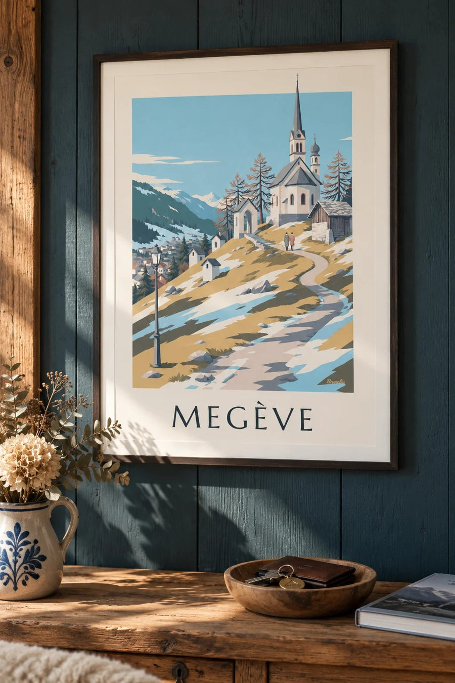 Affiche Megève, chapelles du Calvaire : encadrée au mur