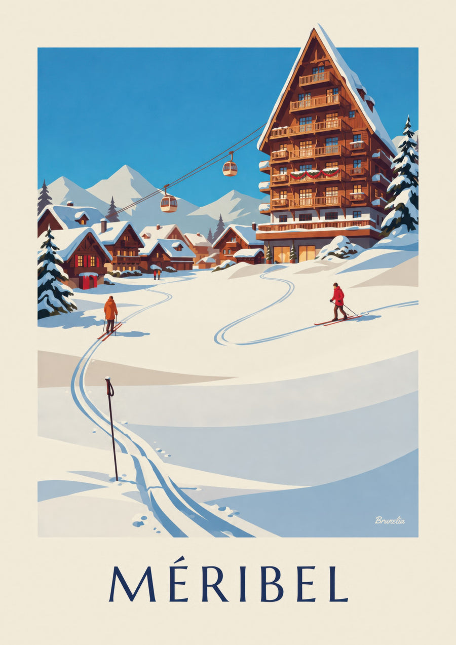 Affiche Méribel Mottaret au soleil