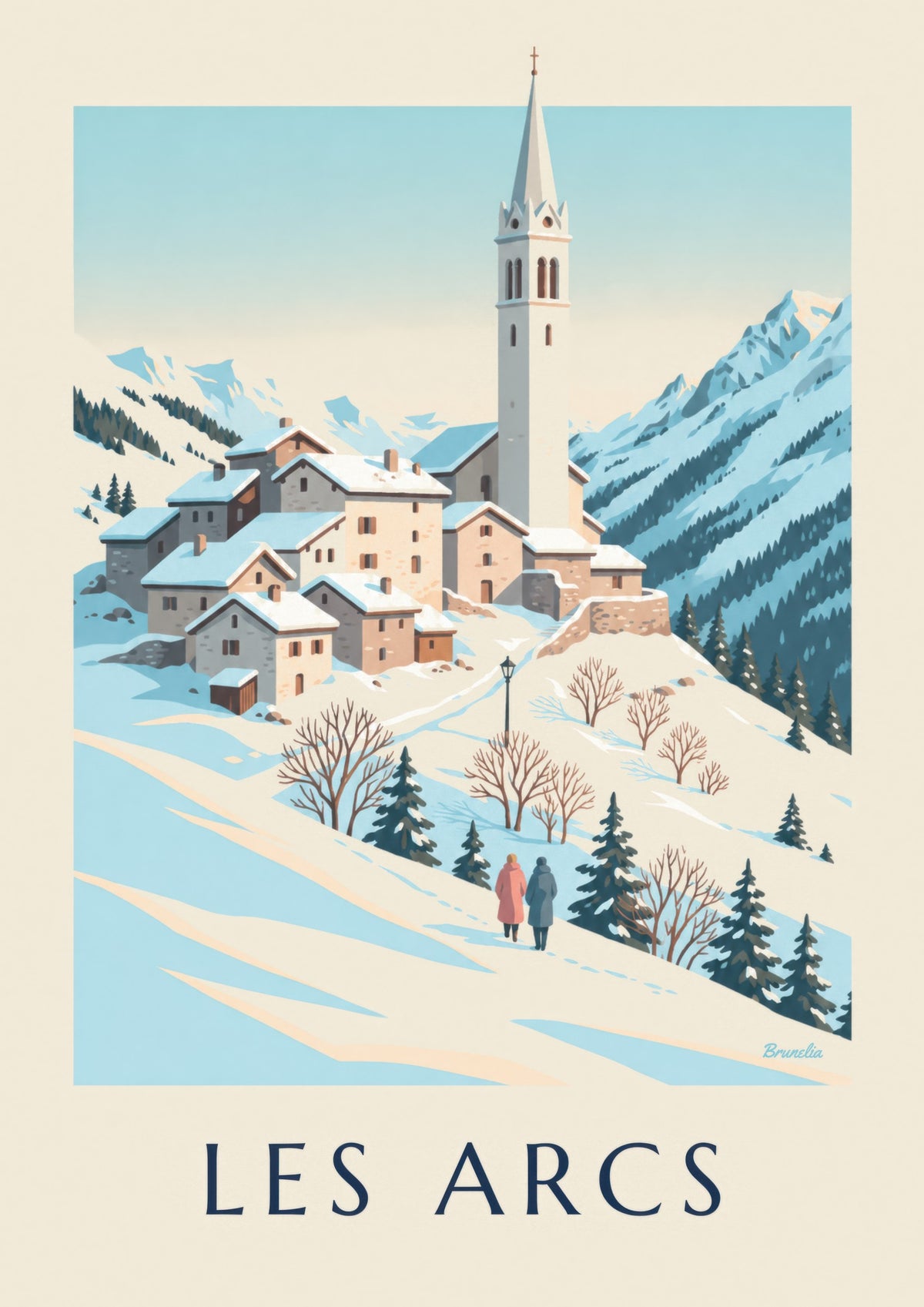 Affiche Les Arcs, Villaroger sous la neige