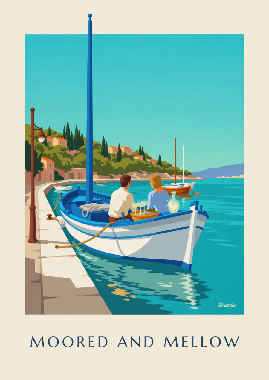 Affiche apéritif à bord d'un pointu