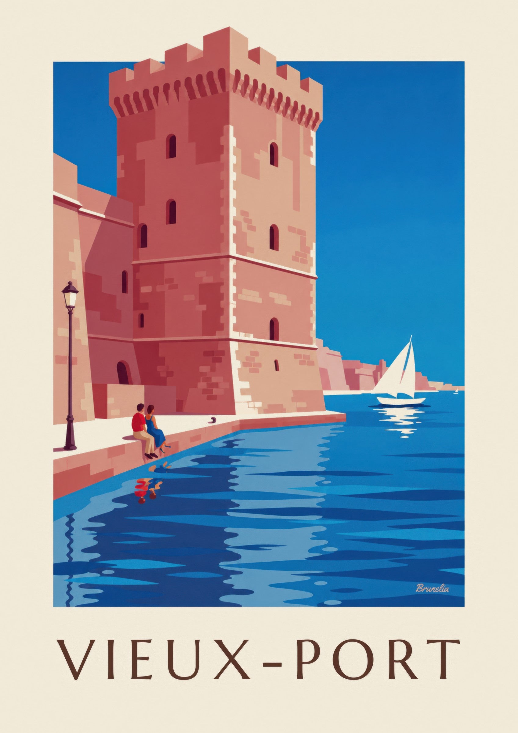 Affiche Tour du Roi René à Marseille : détail en gros plan