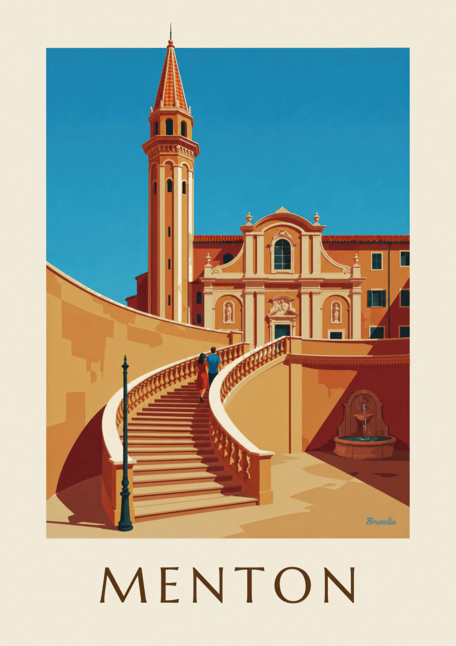 Affiche basilique Saint-Michel à Menton