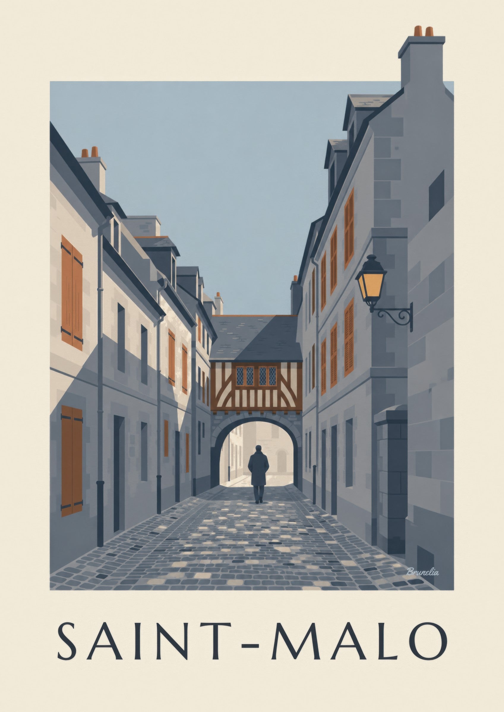 Affiche ruelle de Saint-Malo intra-muros : détail en gros plan