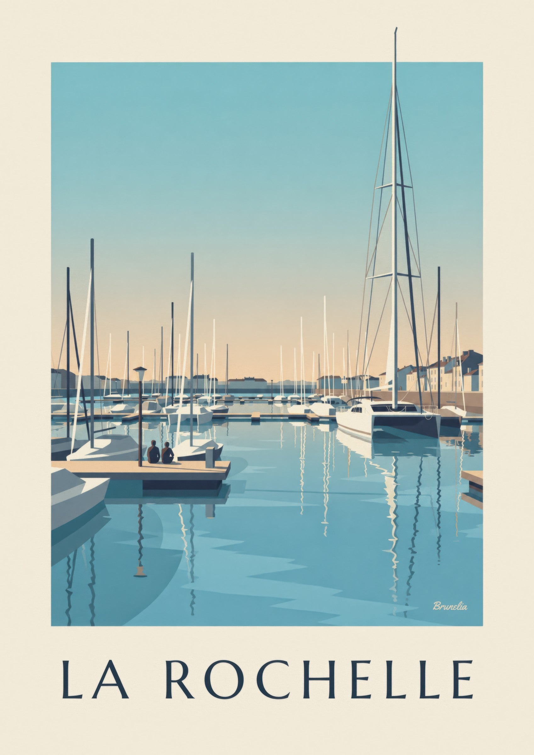 Affiche port de plaisance des Minimes à La Rochelle : détail en gros plan