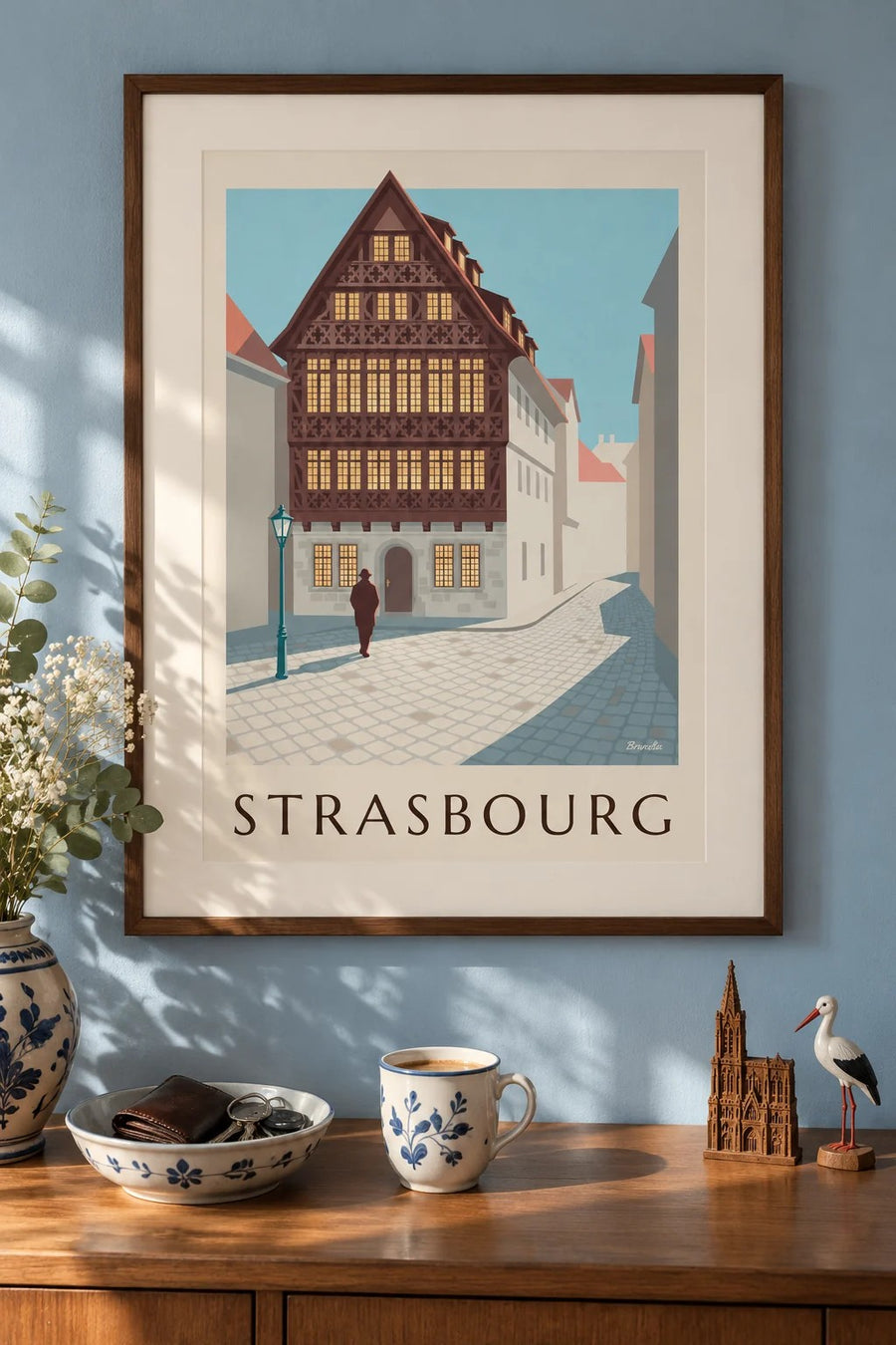 Affiche Maison Kammerzell à Strasbourg : encadrée au mur