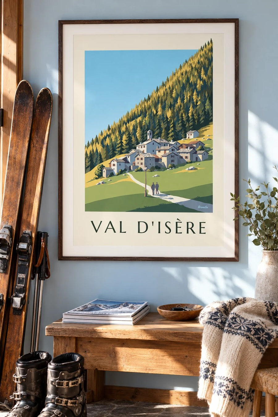 Affiche Val d’Isère, le hameau du Fornet : encadrée au mur