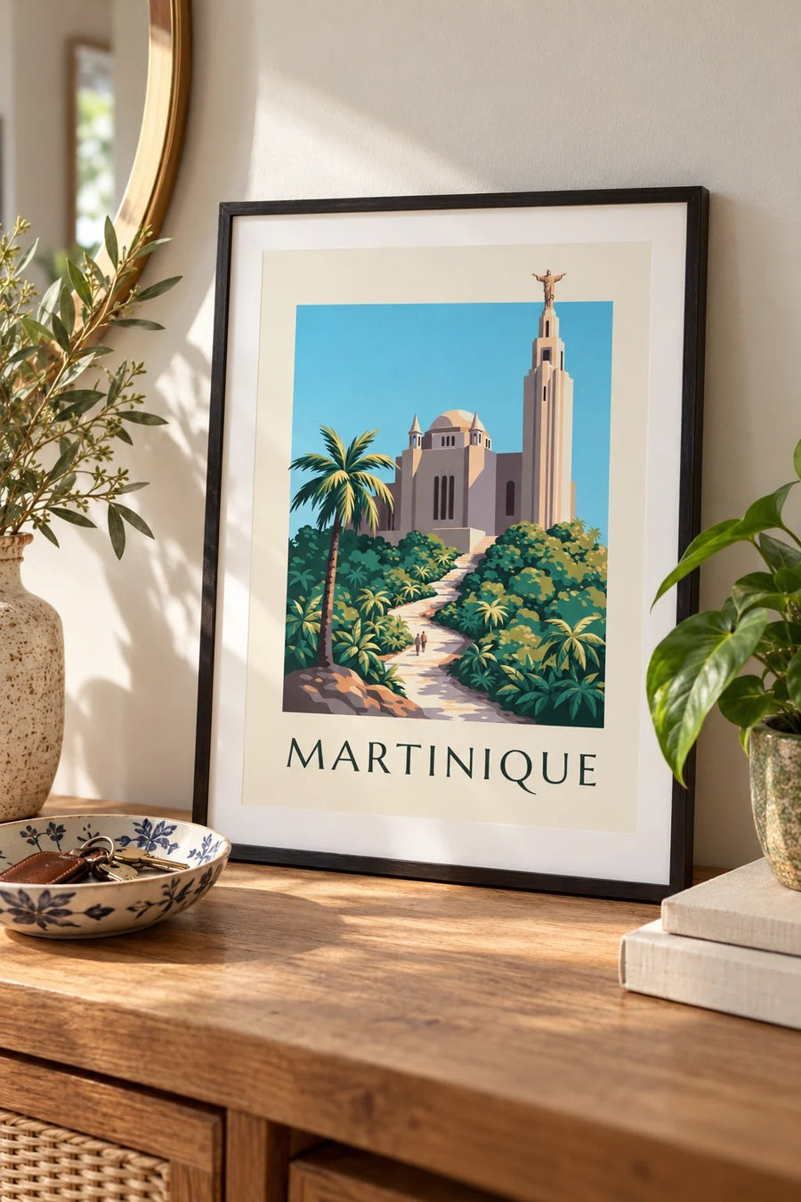 Affiche Martinique, église du Sacré-Cœur de Balata : petit format A4 encadré