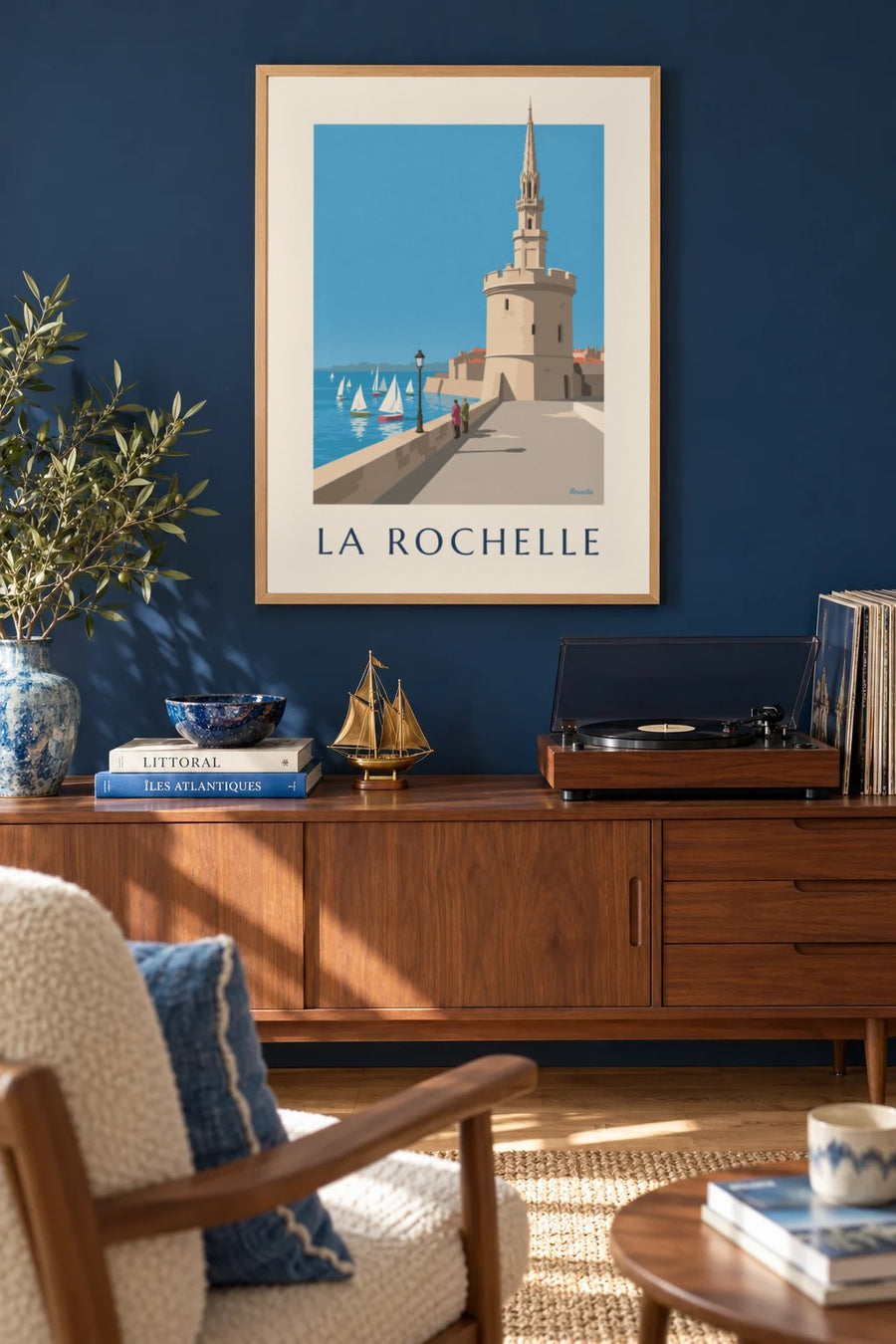 Affiche Tour de la Lanterne à La Rochelle : encadrée au mur
