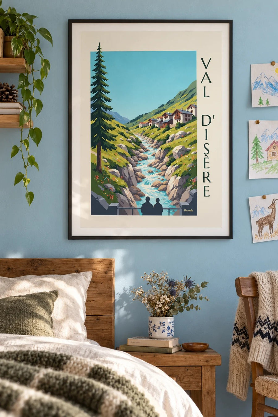 Affiche Val d’Isère, l’Isère dans les gorges du Fornet en été : encadrée au mur