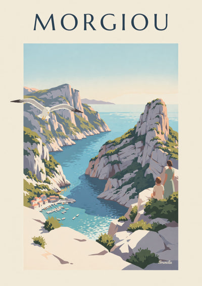 Affiche calanque de Morgiou à Marseille : l'affiche entière