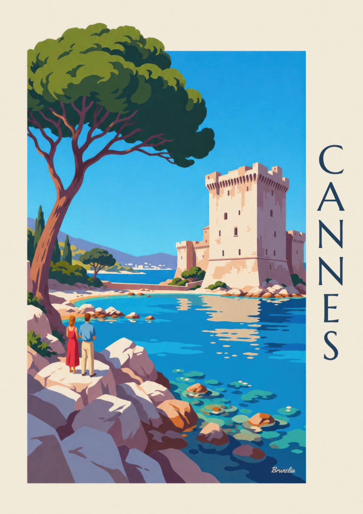 Póster do mosteiro fortificado de Saint-Honorat