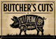 Affiche Butcher's Cuts découpe porc vintage