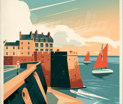 affiche saint malo vintage