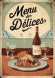 Affiche Menu des Délices gastronomie rétro